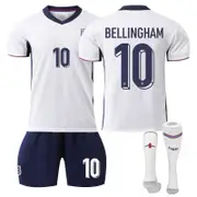 Beakey England Home BELLINGHAM #10 Soccer Jersey for Kids Adult 3 Pcs Training Outfits