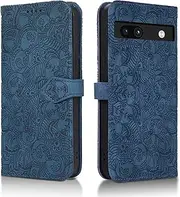 Succtopy Mobile Phone Case for Google Pixel 7a, PU Leather Case with Card Slots and Stand Function for Google Pixel 7a, Flip Wallet Cover Case Protective Case Google Pixel 7a, Blue