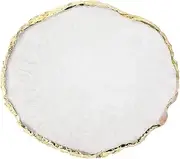 Resin Nail Art Palette, Nail Art Painting Mixed Color Palette Gold Edge Nail Gel Color Makeup Display Board (1#White)