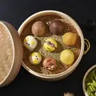 Cookware with Handle Vegetables Cooking Basket Cage Bamboo Steamer Kitchen Tool