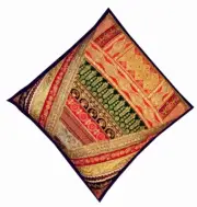 33% OFF 30" HANDCRAFTED BEAD DECOR SEQUIN SARI FLOOR THROW CUSHION PILLOW COVER