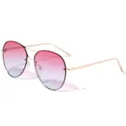 Rimless Sunglasses Women Fashion Pink Blue Lens Sun Glasses Beach Shades Lentes