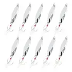 10Pcs 1/2 oz Metal Fishing Spoons Fishing Lures Casting Spoon, Silver Tone