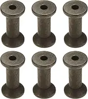 uxcell 6Pcs Wooden Bobbins, 0.87" x 1.57"(WxH) Unfinished Wooden Spools Wire Weaving Bobbins Empty Thread Spools for Crafts DIY Art Embroidery Sewing Thread Twine, Coffee Brown