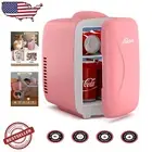 Pink 4L Mini Fridge for Skincare & Snacks - Thermoelectric with Quiet Operation