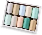 Tanstic 10Pcs Sewing Thread, 10 Colors Polyester Thread, 1093 Yards(1000M) Per Spool Sewing Threads for Sewing Machine, Hand Sewing - Cool Tones