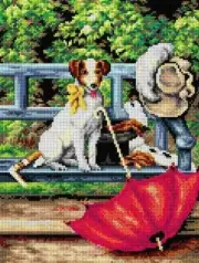"Where Are They" Printed Canvas for Cross Stitch Tapestry Gobelin 2668J