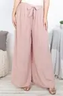 Womens Plus Size Mauve Pink Print Wide Leg Palazzo Pants 2XL Split Leg