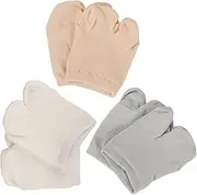 DEARMAMY 3 Pairs Toe Topper Socks 2 Toe Half Socks Ball of Foot Cushions Forefoot Pads for Women Toe Separator No Show Socks