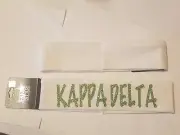 KAPPA DELTA Sorority FABRIC Headband NWT SPELLED - White and Green