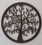 Tree of Life Metal Hanging Wall Art 40 cm Round Rustic Sculpture Home Garden