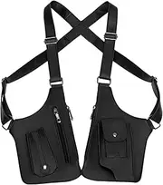 [Generic] Double Shoulder Armpit Bag for Men, Double Shoulder Strap Multi-pocket Outdoor Anti-Theft Tactical Bag
