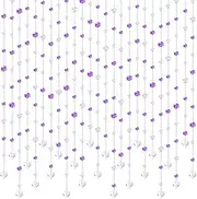 Door Beads Curtains, Hanging Glass Beaded Curtains Home Decorative Bead Curtains Entrance Partition Curtain for Doorways Windows Short (Color : Purple, Size : 40)