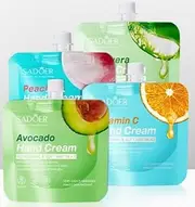 Hand Cream Set, 4 Pack with Vitamin C, Peach, Avocado and Aloe Vera, Refreshing Non-Greasy Formula