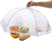 Leona Co Food Covers 40cm Mesh Plate Serving Tents, Fine Net Screen Umbrella for Outdoors, Parties, Picnics, BBQs, Reusable and Collapsible