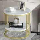 2-Tier Marble End Table Enlarge 55cm Side Table Living Room Bedroom Night Stand