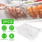 2 Packs Egg Storage Box Container Organizer Refrigerator Food Rack Shelf Drawer