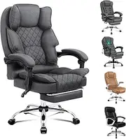 [ALFORDSON] Ergonomic Office Chair with 150° Recline, Home Fabric Chair with Lumber Back Support for Work with Footrest and Adjustable Height, Gaming Executive Computer Racer Swivel Chair (Fabric Grey)