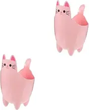 OKUMEYR 2pcs Cat Shaped Trash Can Cartoon Trash Can Mini Trash Cans Kid Presents Office Trash Cans Small Garbage Can Trash Cans for Office Kawaii Trash Can Cartoon Waste Basket Pink Pp