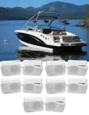 (10) Rockville HP4S 4" Marine Box Speakers with Swivel Bracket For Boats