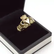 9ct Gold Claddagh Ring Men's Substantial Ring Large Sizes Available Hallmarked