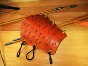 Archery Arm Guard Celtic Runic Alphabet Hand Made Leather , Bracer