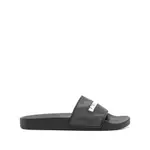 [Balenciaga] Balenciaga Logo-embossed Pool Slides 35 IT BLACK/WHITE