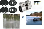 3/4HP 5 CFM LARGE Lake & Fish Pond Aeration Kit w/ 4-10" Diffuser 400' Sink Tube