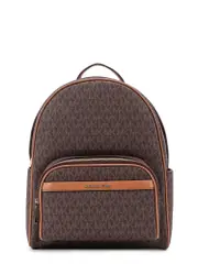 [Michael Kors] Michael Kors-Bex Coated Canvas Backpack With Frontal Logo Patch-Donna OS