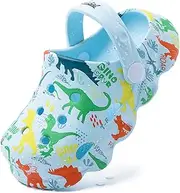 [techcity] Kids Dinosaur Garden Shoes Cute Cartoon Sandals Clogs Toddler Beach Pool Water Shoes Summer Slides for Boys Girls
