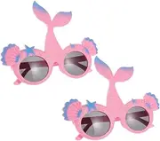 [COLLBATH] Mermaid Accessories for Party Costumes 2 Pack Tropical Party Glasses Photo Booth Props