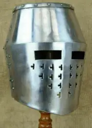 Medieval Vintage Collectible Knight Templar warrior Armor Crusader Helmet