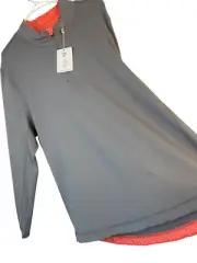 Graham Luxe Mens Trey 1/4 Zip Pullover Top L Grey Performance Golf NWT 9041