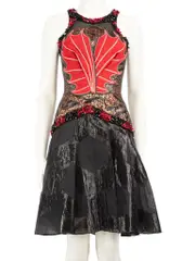 Metallic Silk Jacquard Embellished Dress