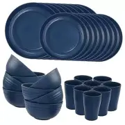 Wheat Straw Dinnerware Sets, Dinnerware Sets Dark BlueWheat Straw Dinnerware