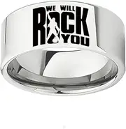 [Generic] Queen Rock Ring Titanium Steel Jewellery Band Great Gift for Music Lovers