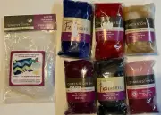 69 piece lot of Dimensions Needle Felting 100% Wool Roving-New