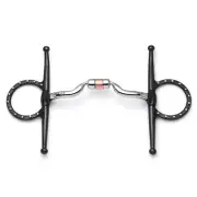 Cavalon Full Cheek Low Port Capsule Silver Dotted Snaffle Bit