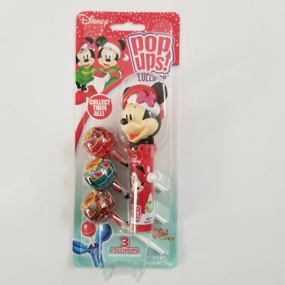 Flix Candy Pop ups Lollipop Christmas Disney Minnie Mouse 3 Flavored Lollipops