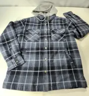 RedHead Hoodie Flannel Full Zip Button Jacket Mens Medium Plaid Flannel NWT