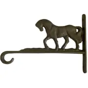 Mr Gecko Cast Iron Handcrafted 1 Hook Plant Hanger Horse Hook Antique Black