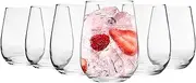 [Argon Tableware] 6X 590ml Stemless Gin and Tonic Glasses Set - 'Corto' Range - Modern Style Picnic & Party Glass Balloon Tumblers for G&T, Cocktails, Wine