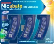 Nicabate Minis, Quit Smoking Lozenge, Nicotine Craving Control, 4 Mg, Mint, 6...