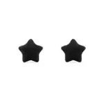 SNATCH 絨毛皮革星星手工耳夾 - 冬夜黑 / FUR LEATHER STAR EAR CLIP - BLACK