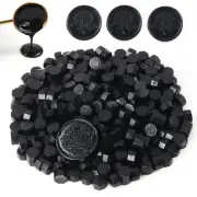 Wax Seal Beads, 250Pcs Black Sealing Wax Beads for Wax Seal Stamp, Octagon Wax