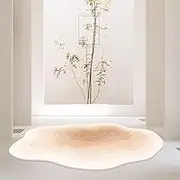 Irregular Shape Modern Plush Area Rug for Living Room, Cute Clouds Shape Non Slip Rugs Washable, Contemporary Abstract Minimalist Living Room Accent Rug Entryway Indoor Area Carpet (Apricot color)