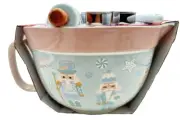 Pastel Pink Blue Nutcracker Mixing Bowl w Rolling Pin Spoon & Cookie Cutters NEW