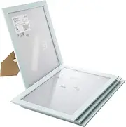 [IKEA] FISKBO A4 Photo Frames, 21x30 Centimetres, Light Blue/Turquoise, Fibreboard & Plastic, 804.647.17, Ideal for Certificates - Set of 4