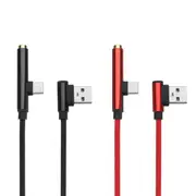 2 in 1 Type C 3.5MM Jack Aux Audio Braided Fast Charging Data Cable 1M For Smart Phone Tablet RED COLOR