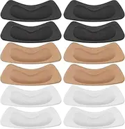 Hotop 6 Pairs Heel Stickers Heel Grips Liner Heel Cushion Pads Inserts for Loose Shoes Women, Black, White, Brown